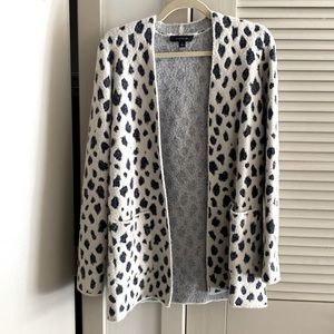 Ann Taylor cozy print sweater blazer coat jacket
